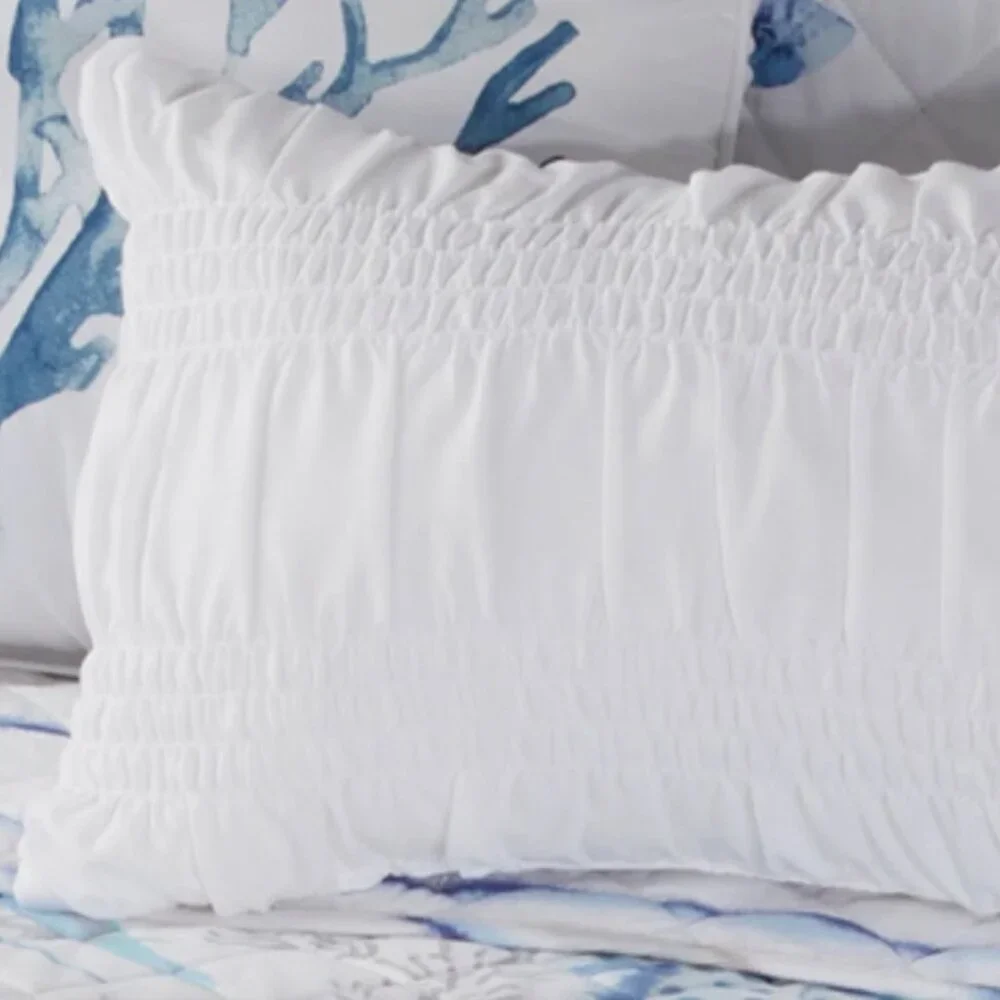 9pc Nicole Miller Blue Fish Coral Ocean QUEEN Quilt Set Sham Sheet Throw Pillow